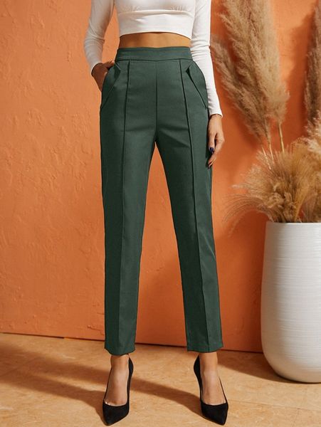 

sbetro solid slant pocket pants n9xk#, Black;white