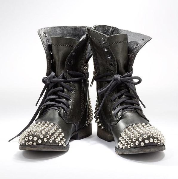 

stunning2020 black rivet short flat ankle boots chengdu women's shoes