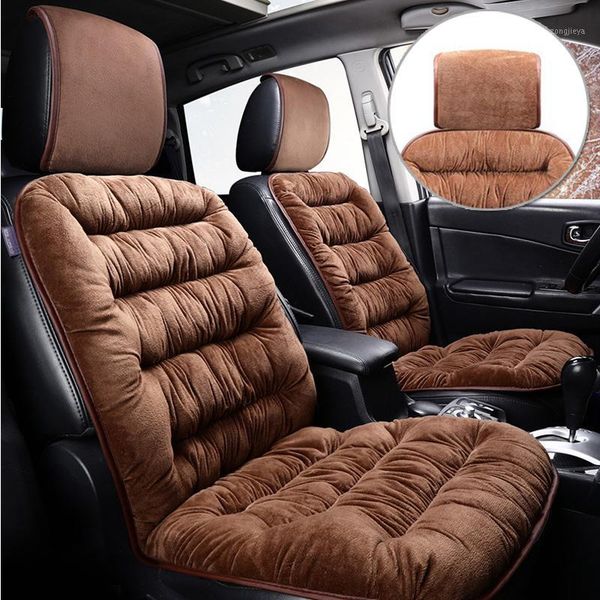 

seat cushions universal front car cover pad warm plush cushion protector w/ head cap fits all seats in the car1
