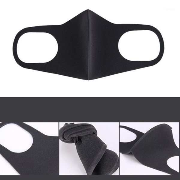 

washable anti-haze anti dust anti-fog protective face sponge earloop mask1, Black