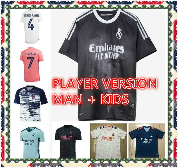 

2021 2022 real madrid player version soccer jersey hazard 2021 real madrid jerseys benzema sergio ramos kroos 20 21 player football jerseys, Black;yellow