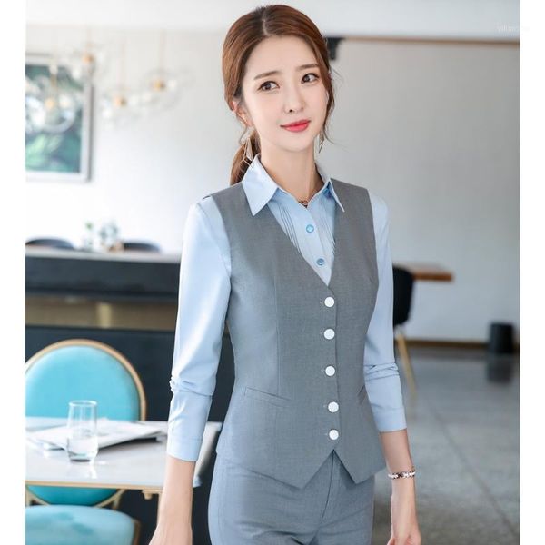 

formal women waistcoat & vest grey office ladies work wear business clothes ol styles1, Black;white