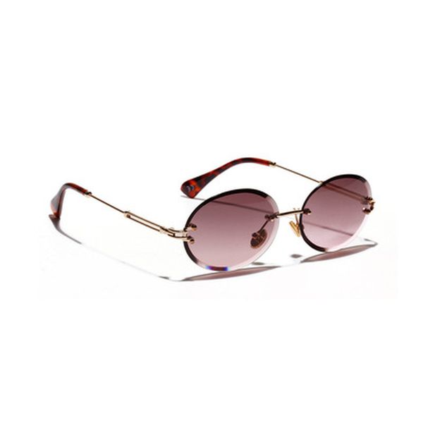 

newluxury rimless steampunk lady sunglasses fashion oval women sun glasses punk new designer shades7