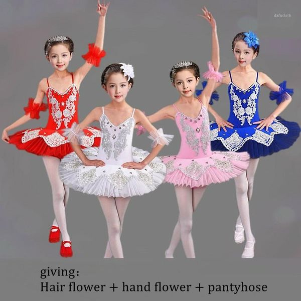 

ballet dress tutu dance dress for girls children diamond pancake swan lake ballet bailarina ballerina kids performance costume1, Black;red