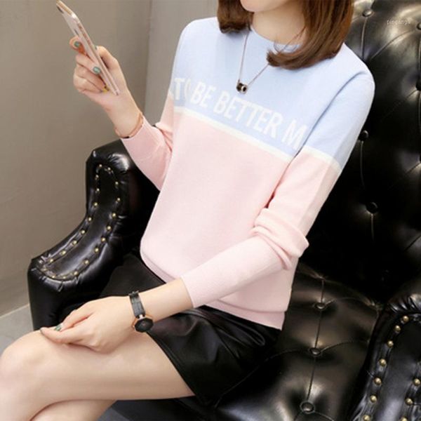 

tide] real s+ good quality sweater female autumn and winter sets of round neck sweater women loose long sleeve 2019 autumn and winter1, White;black