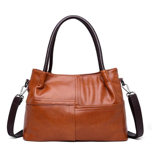 

large capacity fashion patchwork sheepskin shoulder crossbody bags ladies leather women bags women's genuine leather handbags