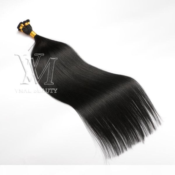 

vmae full cuticle single donor european burgundy blonde brown double drawn 100g russian remy virgin hand tied weft human hair extensions, Black