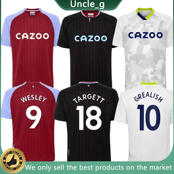 

2020 aston villa soccer jerseys watkins 20 21 wesley grealish football shirt el ghazi hourihane m.trezeguet mcginn jersey 2021 man+kids kit, Black;yellow