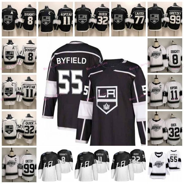 

55 quinton byfield 2020 stadium series los angeles kings 8 drew doughty 11 anze kopitar 32 jonathan quick 99 wayne gretzky hockey jerseys, Black;red