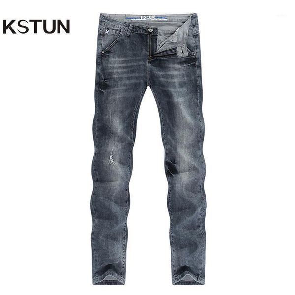 

ripped jeans for men gray stretch streetwear slim fitness ultrathin breathable casaul denim pants hip hop male biker jeans 20201, Blue
