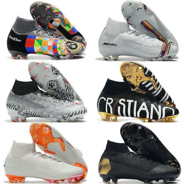 

mercurial superfly vi soccer shoes 360 elite fg kj 6 xii 12 cr7 se ronaldo neymar mens women boys outdor football boots cleats