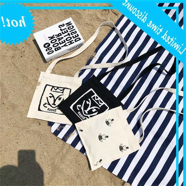 

e109 cloth female literature and art korean version slant across canvas student simple fresh single shoulder bag graffiti