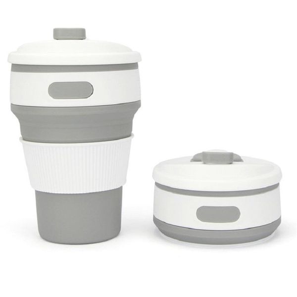 

10 pcs wholesale folding sile cup portable telescopic drinking collapsible coffee cup multi-function foldable si jlltcc