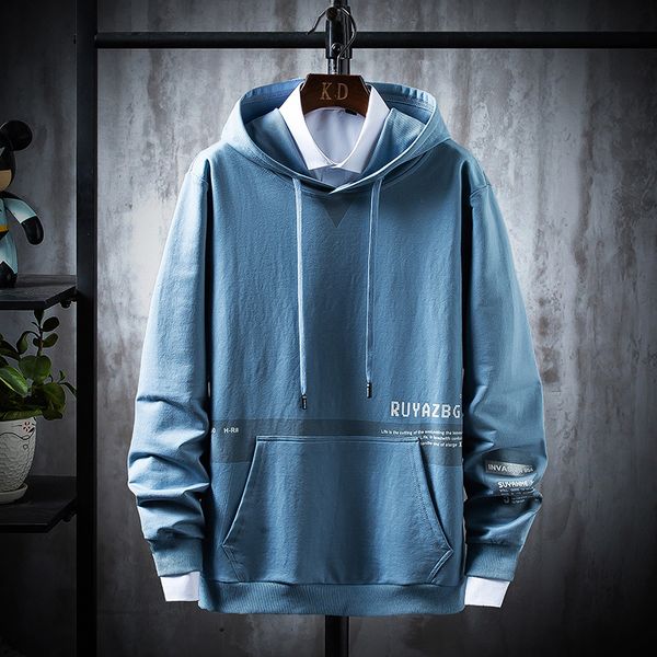 

2021 new spring letter print hoodies mens sweatshirts hiphop punk streetwear casual pullover 51es, Black