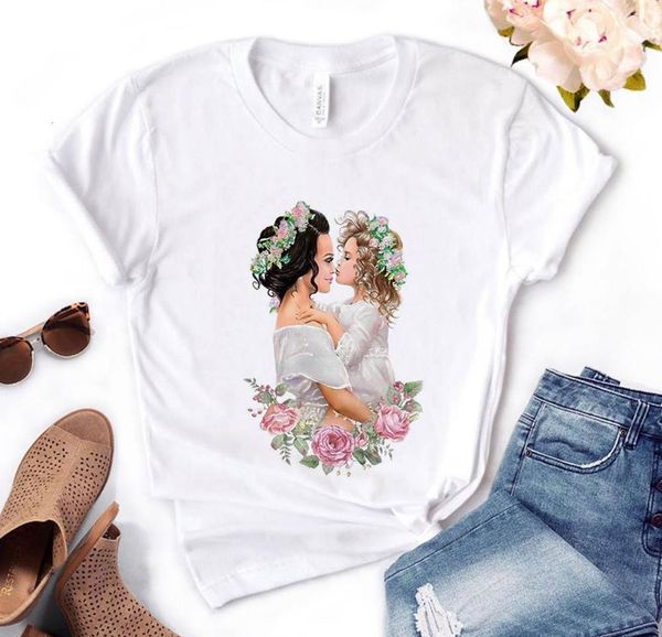 

mom girl flower foral print women tshirt cotton casual funny t shirt gift for lady yong girl tee pm-146, White
