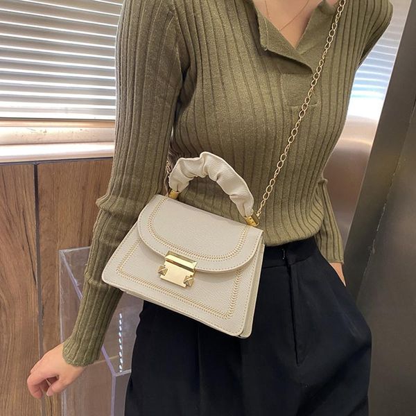 

2020 fashion patchwork hasp shoulder bag women pu leather sewing crossbody bag female new design handbags