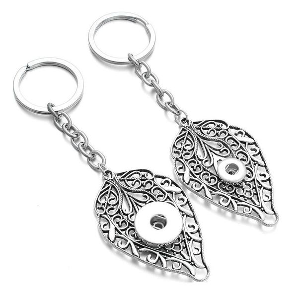 

new snap jewelry 12mm 18mm snap key chains for keyring women gifts girl leaf keychain bag penda qylhro