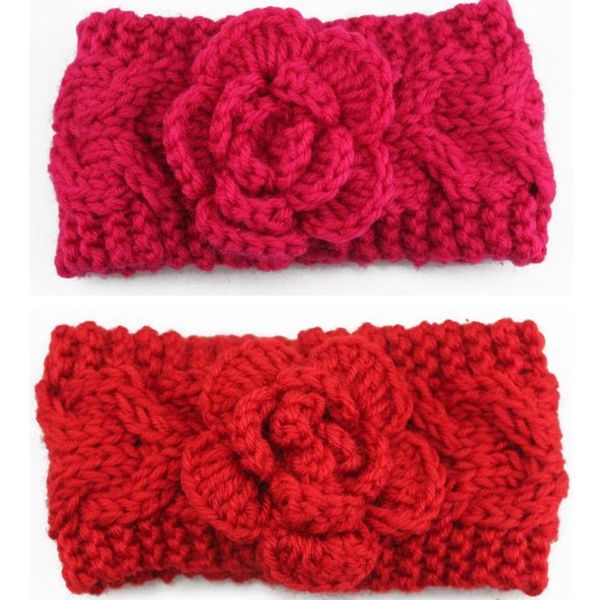 2020 blume Baby Mädchen Kopf Bands Gestrickte Stirnbänder Kinder Geflochtene Ohr Wärmer Winter Warme Headwrap Mode Haar Zubehör 8 Farben