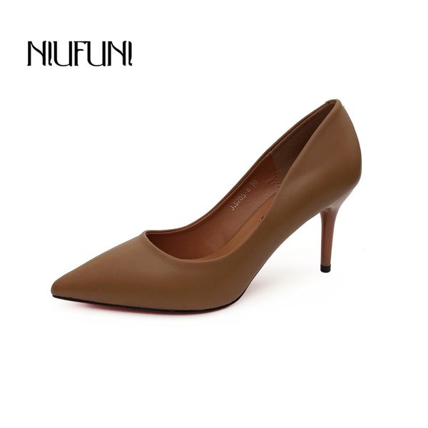

fashion pu leather high heels women pumps pointed toe work pump stiletto woman shoes wedding shoes office career elegant pumps y200702, Black