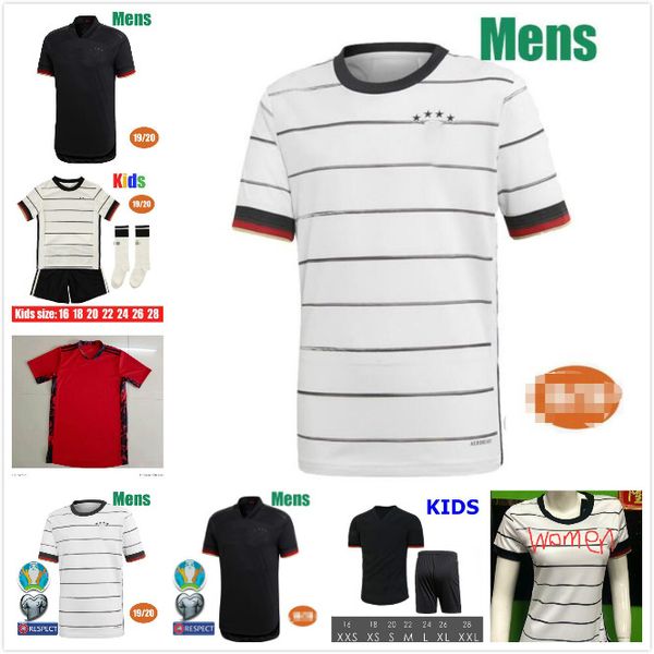 

germany 2020 soccer jersey home away kit hummels kroos draxler reus muller gotze kimmich gundogan 20 21 football shirt uniforms womenmen ki, Black;yellow