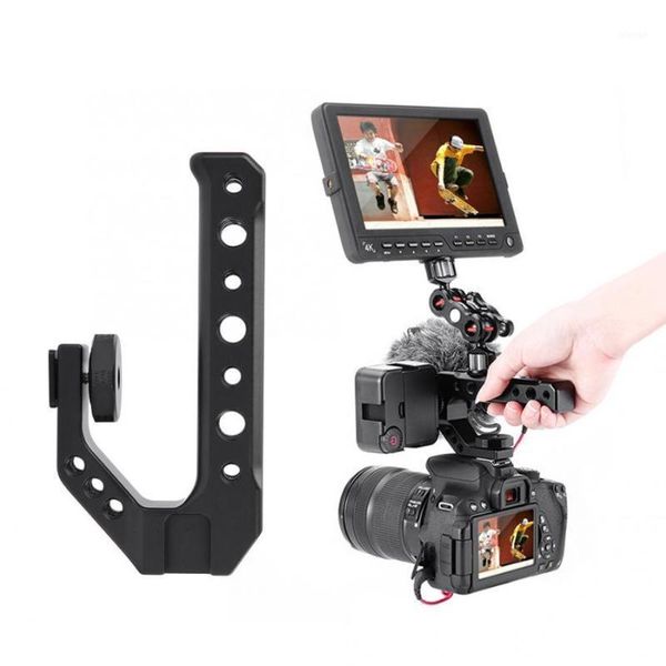 

uurig r005 universal dslr camera rig handle three cold shoe adapter mount for led light microphone metal cheese handle grip1