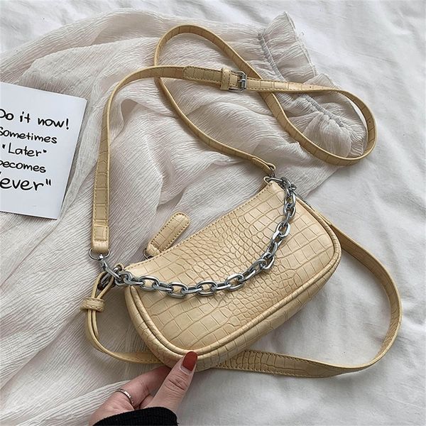 

vintage chains women shoulder bags designer handbags female luxury alligator pu crossbody bag ladies small purses 2020 summer