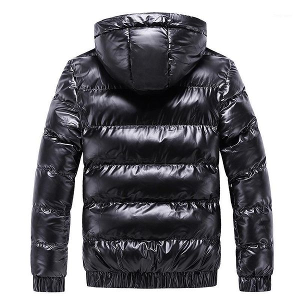 

winter new men hooded parkas men's street fashion overcoat locomotive windproof casual parkas coats male1, Black
