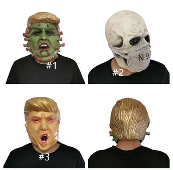 

full trump president face donald designers latex masks cosplay party halloween overhead skull scary character mask d81706