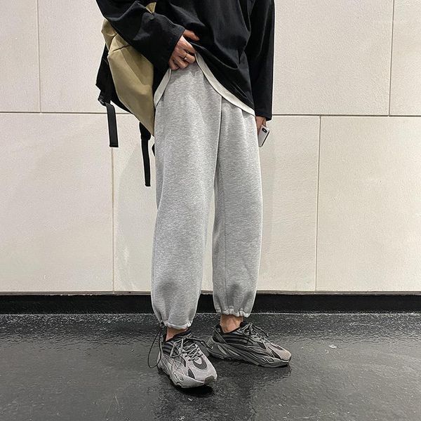 

men's pants sweatpants men's fashion solid color casual joggers men streetwear track wild loose hip hop trousers mens m-3xl1, Black