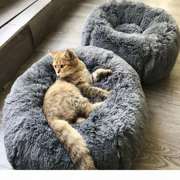 

2020 kennel dog pet mat warming round pillow plush kennel dogs soft bed cat litter sleeping bed house pet supplies cama cachorro