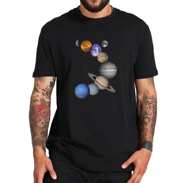 

sport solar system t shirt space planet tshirt eu size 100% cotton soft crew neck breathable tee