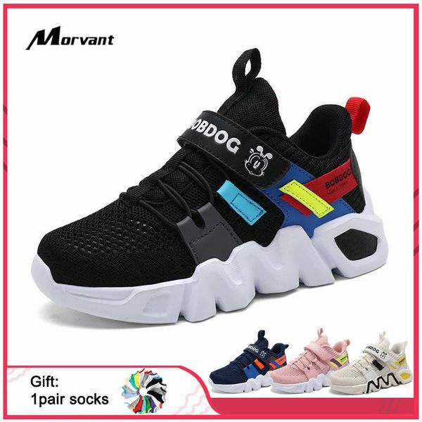 

марка детская обувь повседневная удобные кроссовки детская летучий тканые сетки дышащий дети обуви покрытием sneaker, Black