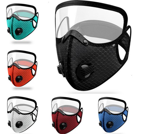 

filter carbon mask breather activated value sports respirator face eye shield masks 2 in 1 anti dust full mouth cover goggle mas