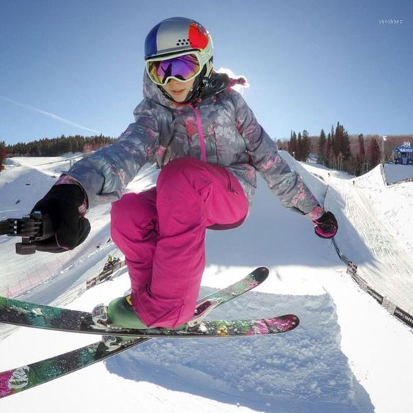 

new thick warm ski suit women waterproof windproof skiing and snowboarding jacket pants set female snow costumes outdoor wear1