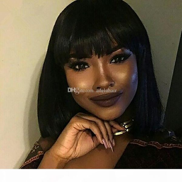 

black color short pixie cut straight hair wig peruvian remy human hair wigs for black women, Black;brown