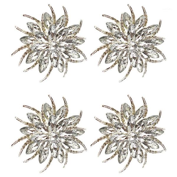

napkin rings 1 set/4pcs lotus shape clasps christmas rhinestone rings1