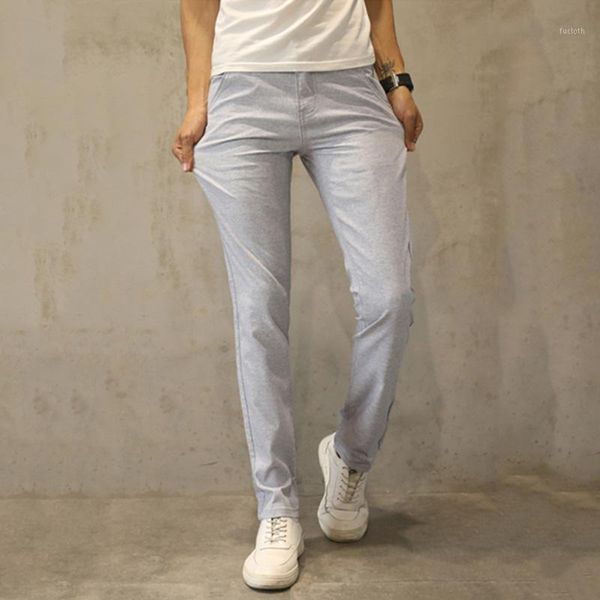 

hcxy 2020 men's linen pants men casual summer thin trousers men pantalones male pants size 381, Black