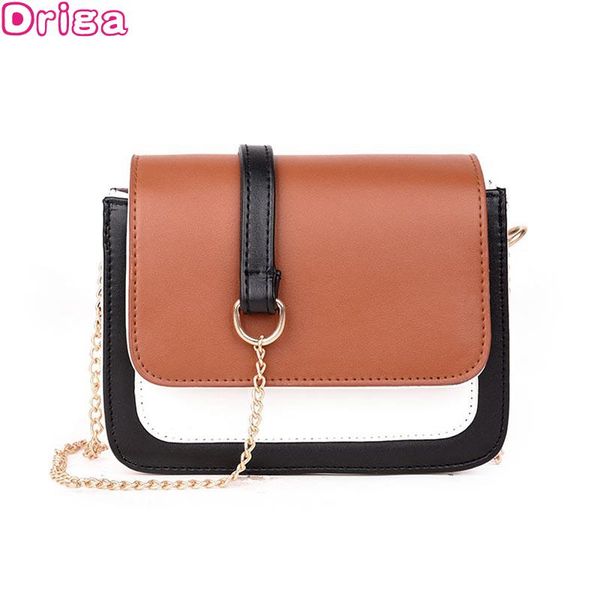 

driga 2020 brand leather women messenger bags patchwork ladies flap cute chain shoulder bag new women crossbody bag daily clutch