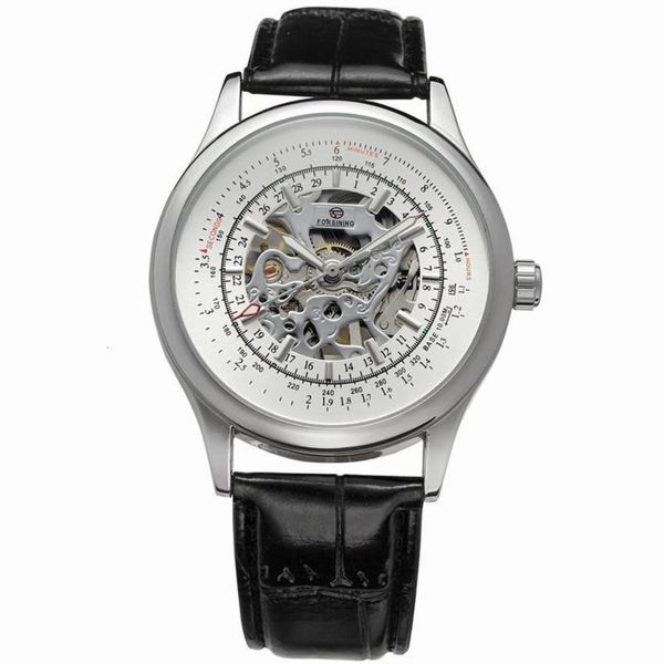 

out mechanical hollow selling forsing men's watch, Slivery;brown