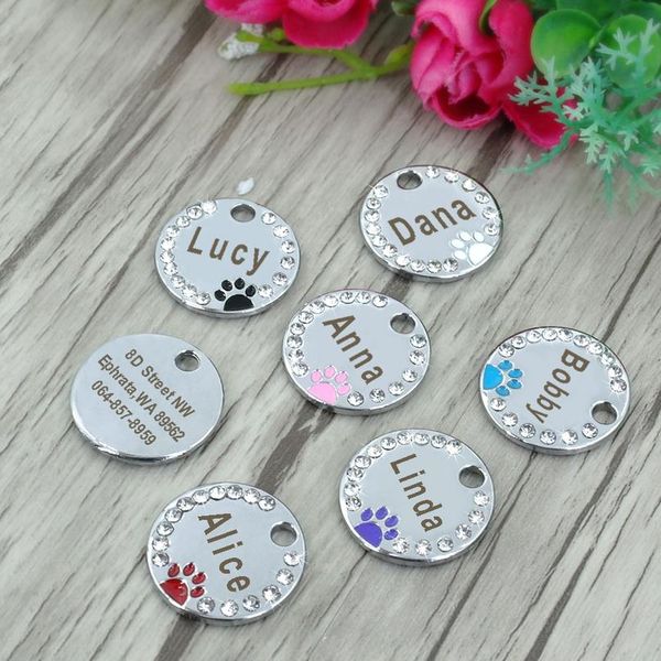 

personalized dog tag custom pet puppy cat id tag dog collar accessories engraved stainless steel name paw tag for dogs c wmtbzh