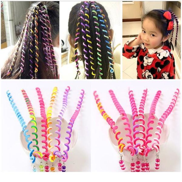 

6pcs/lot rainbow color headband cute girls hair band crystal long elastic hair bands headwear hair accessories rand jllqrc