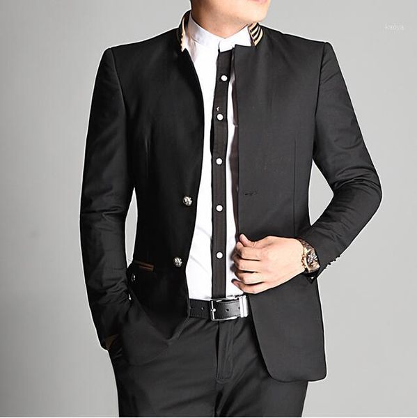

s-3xl 2018 spring/autumn men new fashion leisure handsome collar custom-made large size suit jacket1, Black