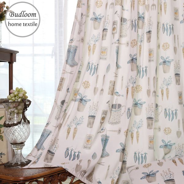 

budloom potted plant watering pot carrot printed curtains for living room kitchen curtains window drapes linen-looks door panel