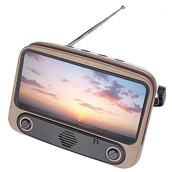 

retro tv bluetooth speaker, portable tv shape speaker, phone stand radio, handheld stereo music player1