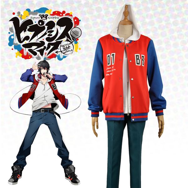 

theme costume japanese voice actor division rap battle yamada ichiro hypnosis mic buster bros mc.b.b uniform outfit cosplay costume, Black;red