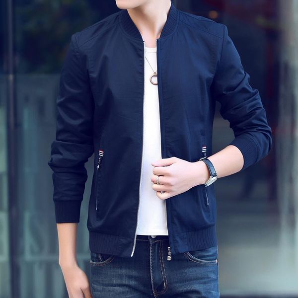 

spring jacket young men big yards of cultivate one's morality leisure baseball collar men's cotton, Black;brown