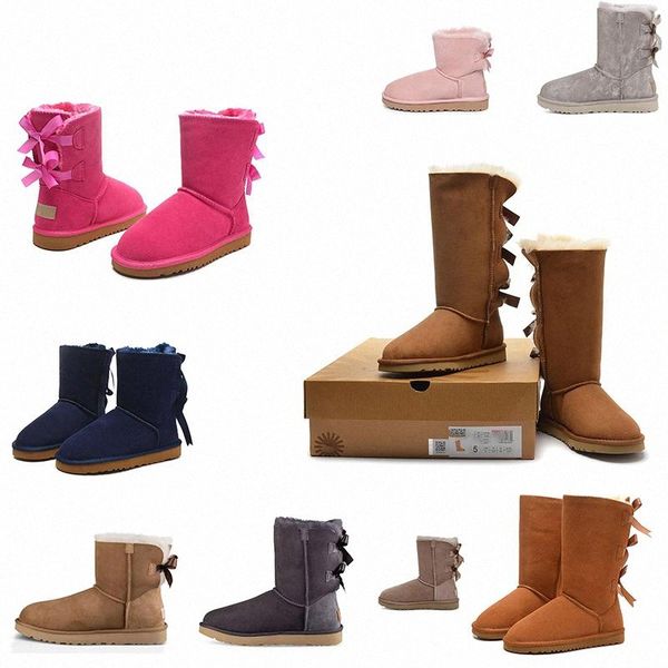 

men boot australian australia snow fashion winter boots pink blue yellow classic mini and short womens warm casual boots uggs woman, Black