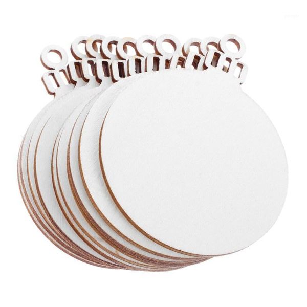 

christmas decorations 10 pcs wooden round bell hanging tree blank gift tag shape1