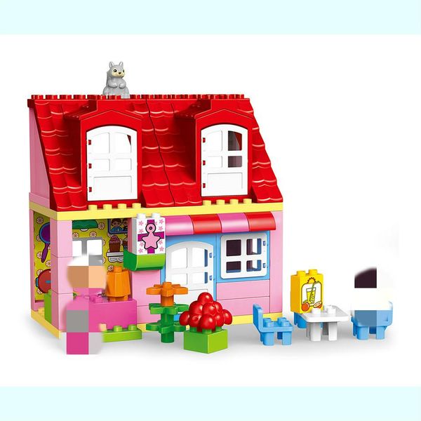 

compatible all brands big block maison friends family house pink city girl princess figure home building block educational 10505 yxlgda