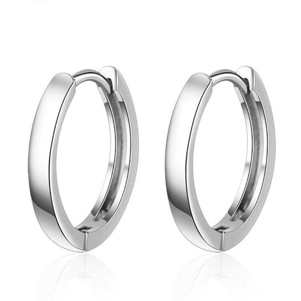 

Street Shot Korean Trend 925 Sterling Silver Personality Simple Round Circle Hoop Earrings for Women Girls Party Gift 1Y605, Golden;silver